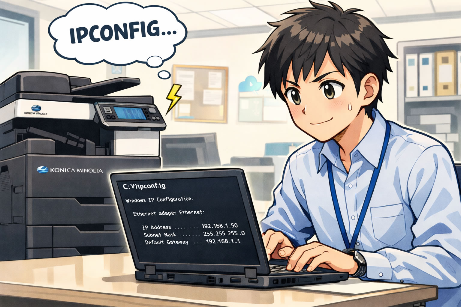 ipconfig/allを打ち込んでいる画像